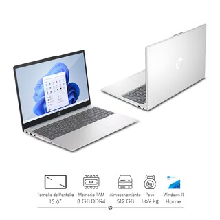 Foto 2 | Laptop Hp 15-fc0041wm Ryzen 5-7520u 4c 8gb 512gb 15'' Fhd W11h + Audífonos y Mochila