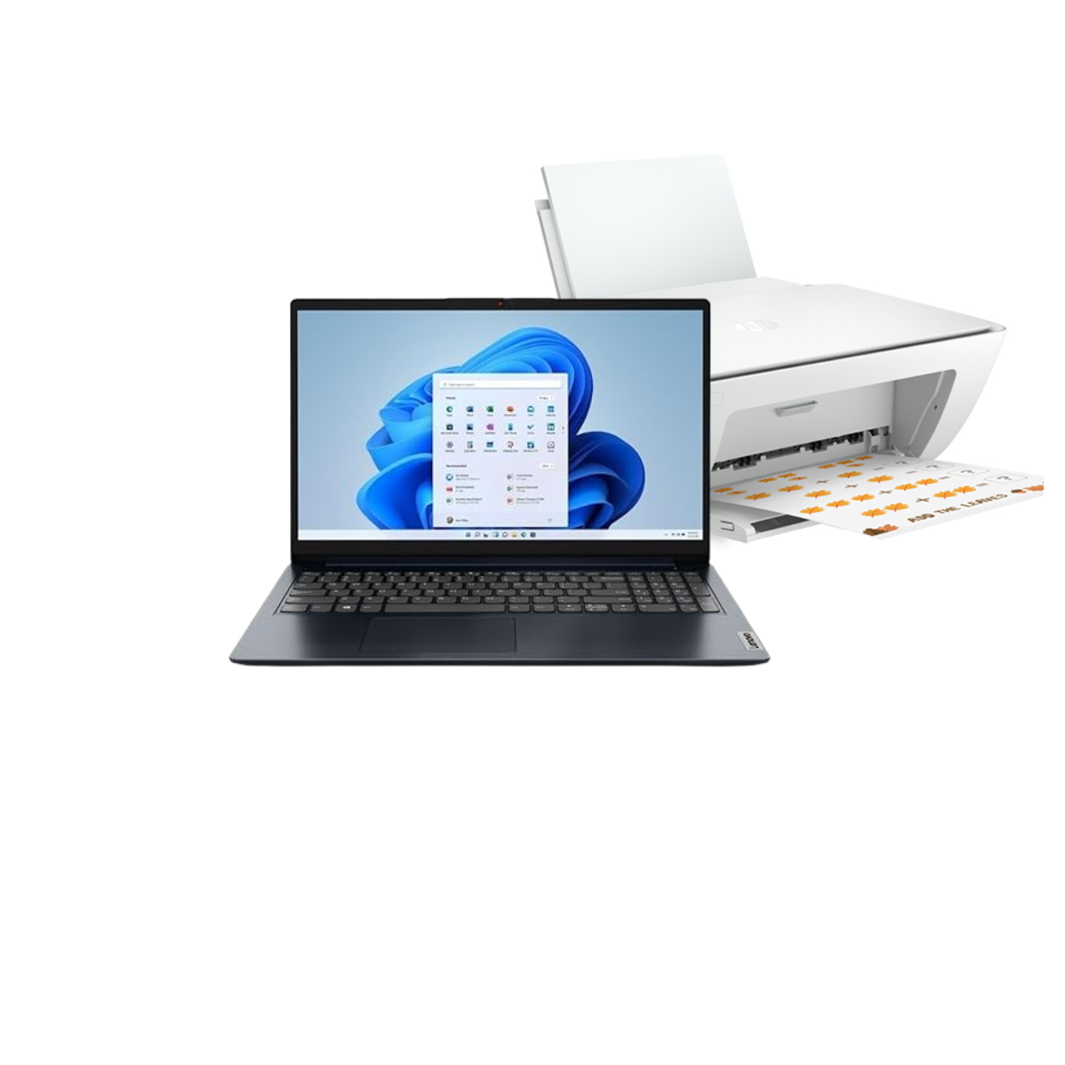 Foto 2 pulgar | Combo Laptop Lenovo Ideapad 1 15amn7 Amd Ryzen 3-7320u 4c 4gb 128gb Ssd Fhd W11h Azul + Impresora Hp