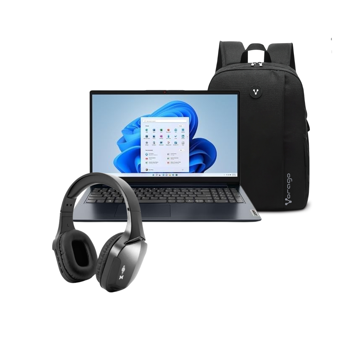 Foto 2 pulgar | Combo Laptop Lenovo Ideapad 1 15amn7 Amd Ryzen 3-7320u 4c 4gb 128gb Ssd Fhd W11h Azul + Audífonos y Mochila