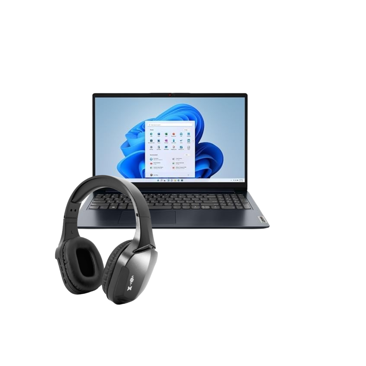 Foto 2 pulgar | Combo Laptop Lenovo Ideapad 1 15amn7 Amd Ryzen 3-7320u 4c 4gb 128gb Ssd Fhd W11h Azul + Audífonos Bluetooth