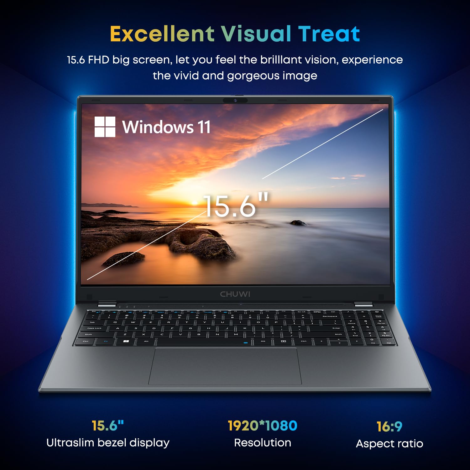 Foto 2 | Ordenador Portátil Chuwi Herobook Plus 15.6 Pulgadas 256 Gb Ssd 8 Gb de Ram Win 11 - Venta Internacional