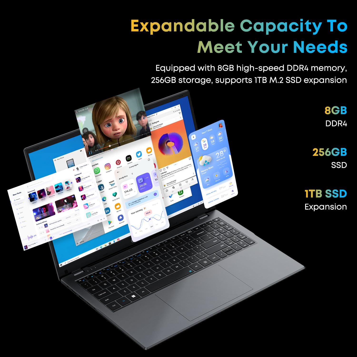 Foto 5 pulgar | Ordenador Portátil Chuwi Herobook Plus 15.6 Pulgadas 256 Gb Ssd 8 Gb de Ram Win 11 - Venta Internacional