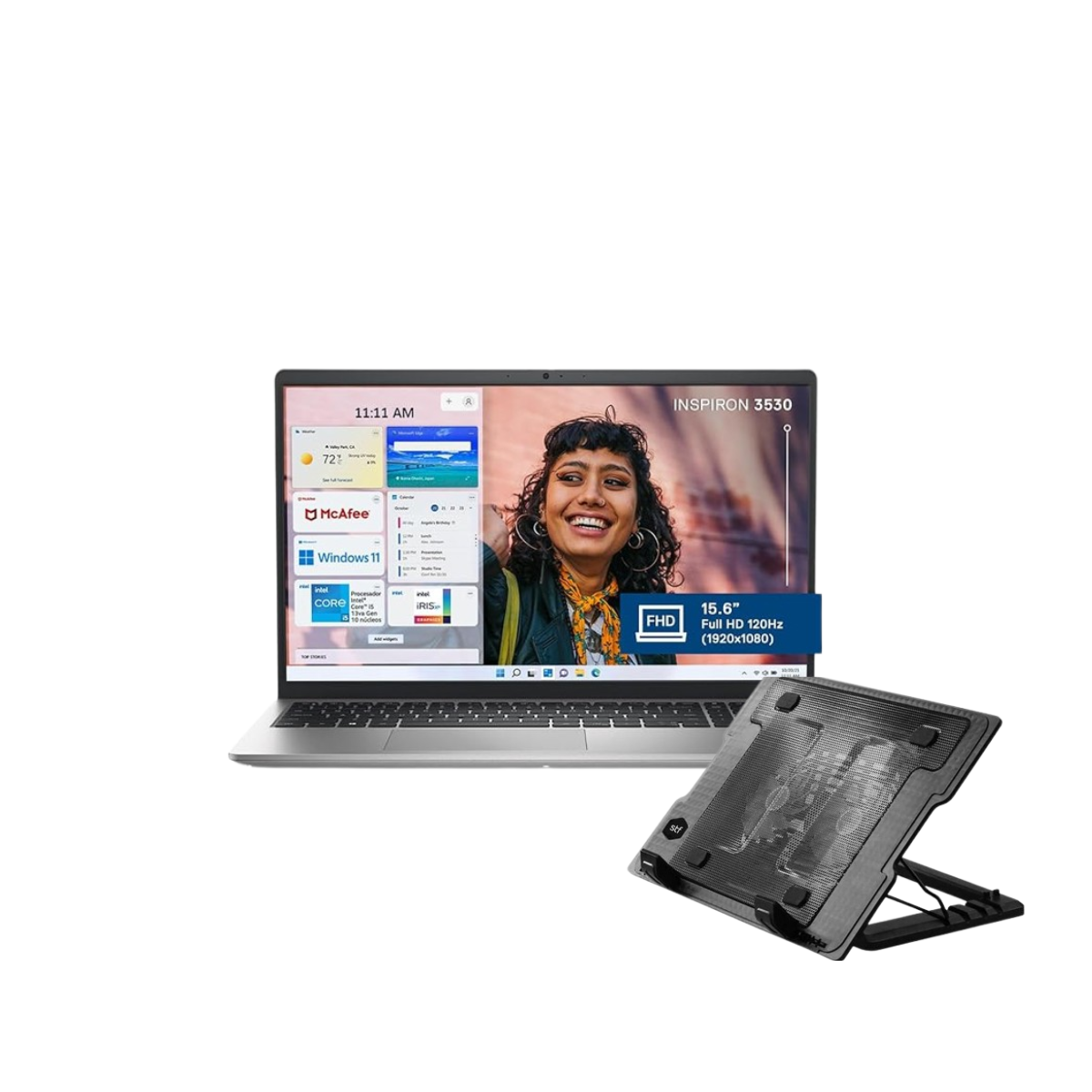 Foto 2 pulgar | Combo Laptop Dell Inspiron 15 3530 Intel Ci5-1335u 16gb 512gb Ssd Fhd W11h Negro + Base Enfriadora