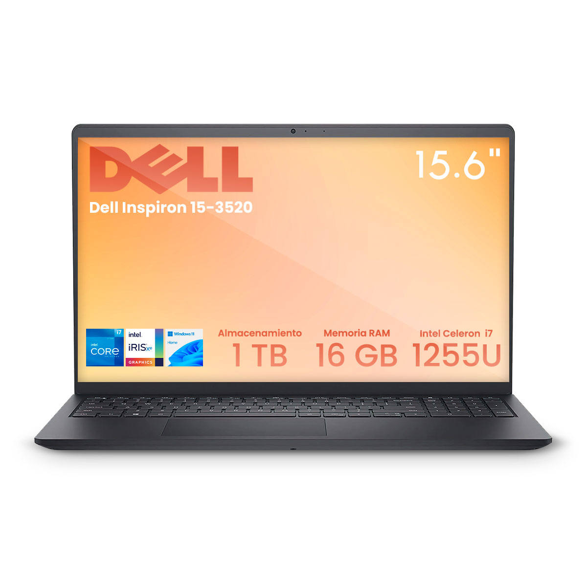 Foto 2 pulgar | Laptop Dell Inspiron 15-3520 Intel Ci7-1255u 16gb 1tb Ssd Fhd W11h Negro