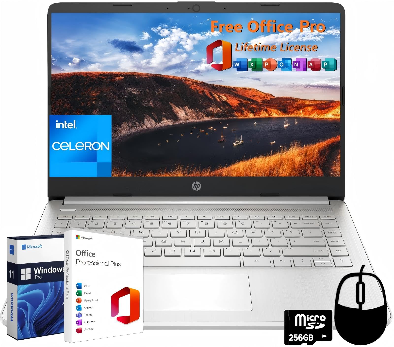Ordenador Portátil Hp 14 Para Estudiantes Y Empresas, Windows 11 Pro, 16 Gb De Ram, 384 Gb - Venta Internacional.