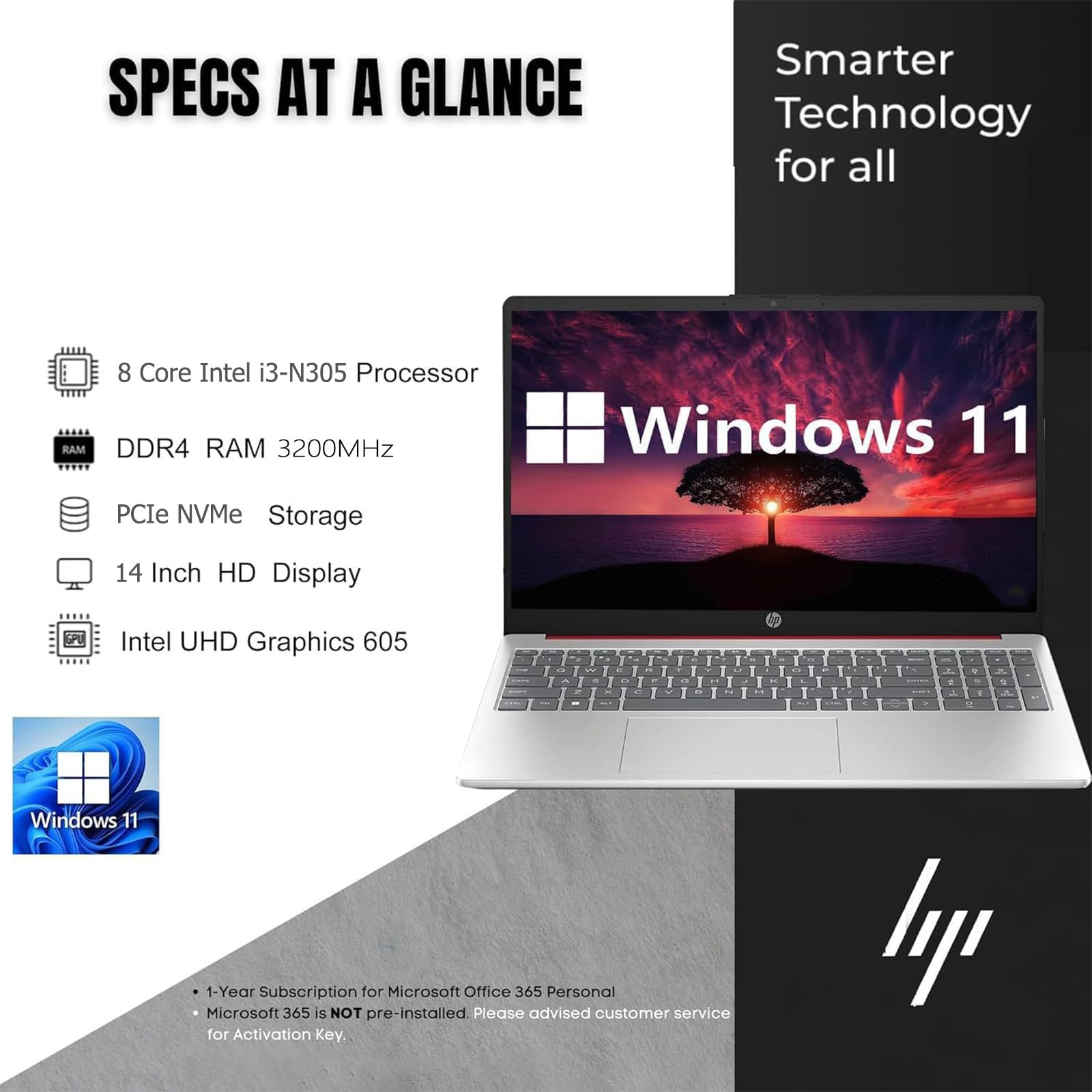 Foto 5 pulgar | Portátil Hp Windows 11 De 14 Pulgadas Intel I3-n305 16 Gb Ram 512 Gb Ssd - Venta Internacional.