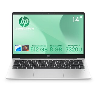 Foto 1 | Laptop Hp 245 G10 Amd Ryzen 3-7330u 8gb 512gb Ssd 14'' Fhd W11h Plata
