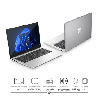 Foto 2 | Laptop Hp 245 G10 Amd Ryzen 3-7330u 8gb 512gb Ssd 14'' Fhd W11h Plata