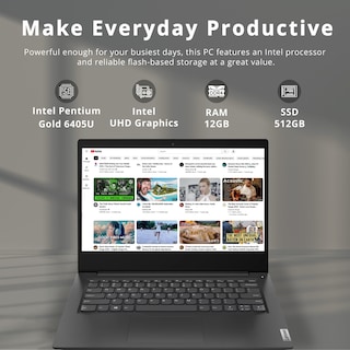 Foto 2 | Ordenador Portátil Lenovo Ideapad 3 14 Hd Intel Pentium 12 Gb Ram 512 Gb Ssd - Venta Internacional.