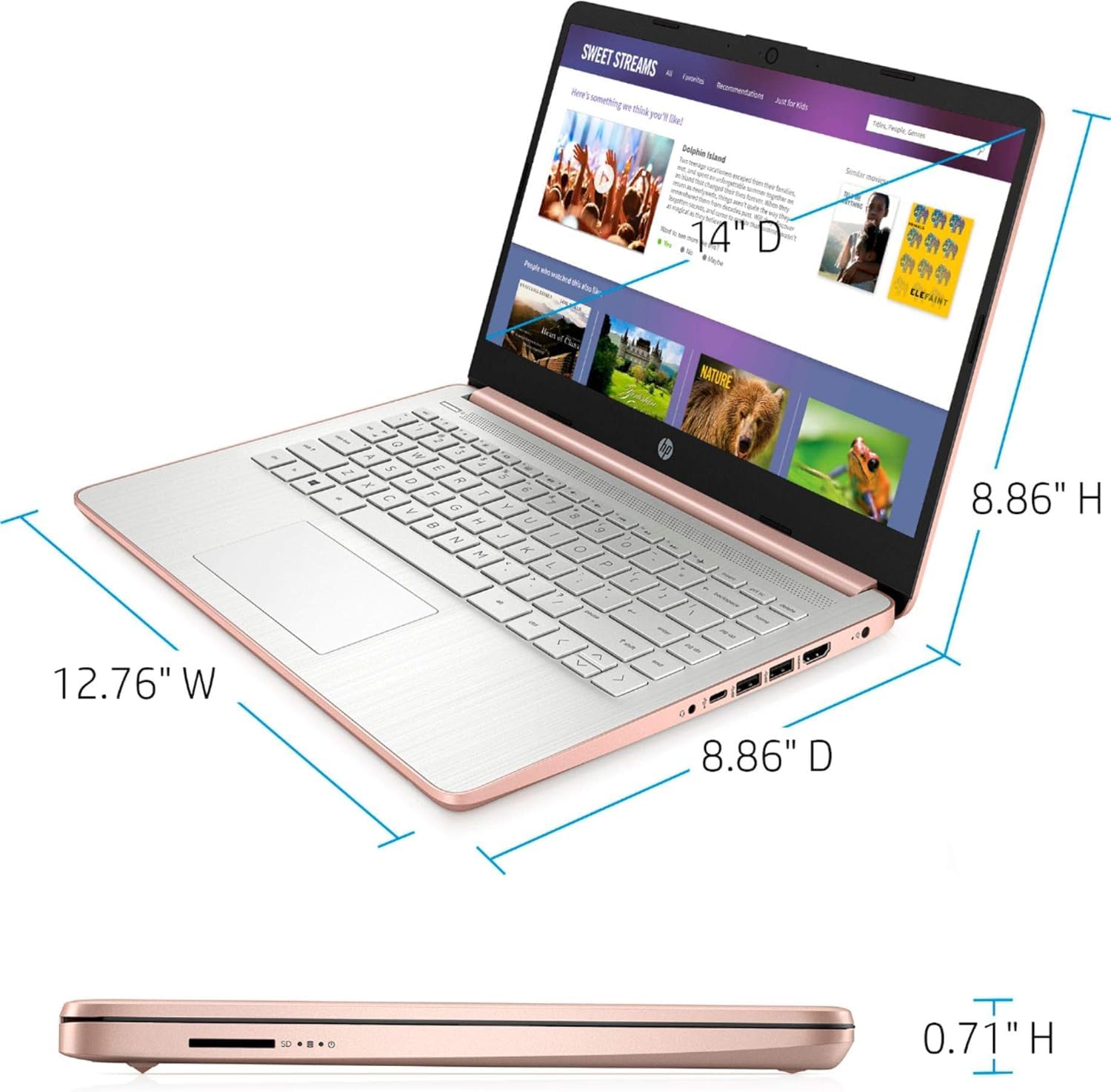 Foto 7 pulgar | Laptop Hp 14 Hd Back To School Ed., Con Microsoft 365 De 4 Gb/576 Gb - Venta Internacional.