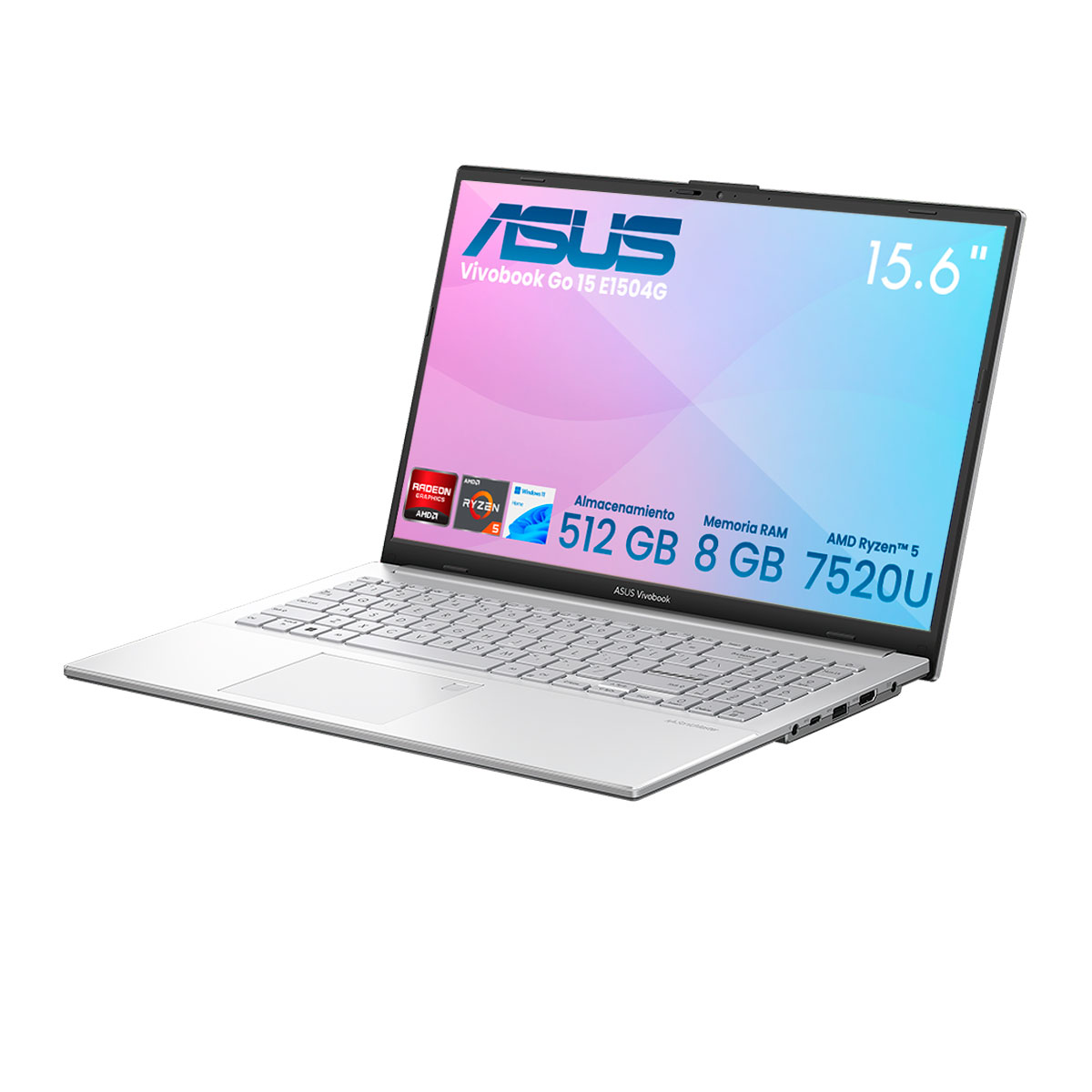 Foto 5 pulgar | Laptop Asus Vivobook 15 F1504va-nj2533w Intel Ci3-1315u 8gb 512gb Ssd Fhd W11h Plata