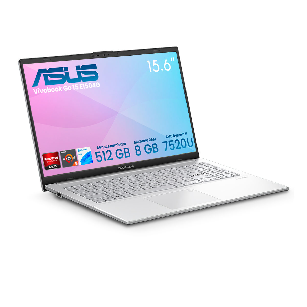 Foto 6 pulgar | Laptop Asus Vivobook 15 F1504va-nj2533w Intel Ci3-1315u 8gb 512gb Ssd Fhd W11h Plata
