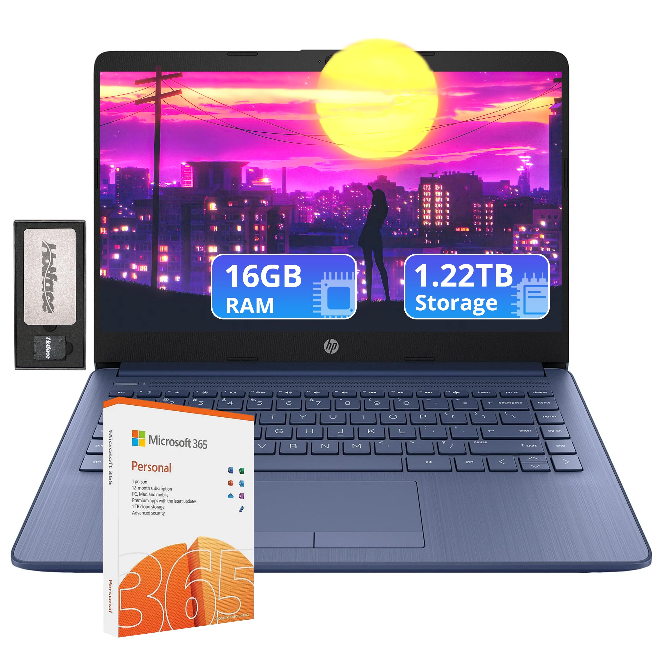 Foto 2 pulgar | Portátil Hp Flagship 14 Hd 16 Gb De Ram 1,22 Tb De Almacenamiento Win 11s Azul - Venta Internacional.