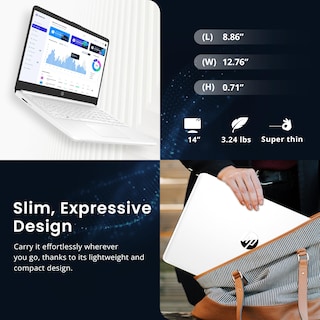 Foto 7 | Ordenador Portátil Hp Flagship 14 Hd De 8 Gb De Ram, 1,22 Tb De Almacenamiento Win 11s, Color Blanco - Venta Interna