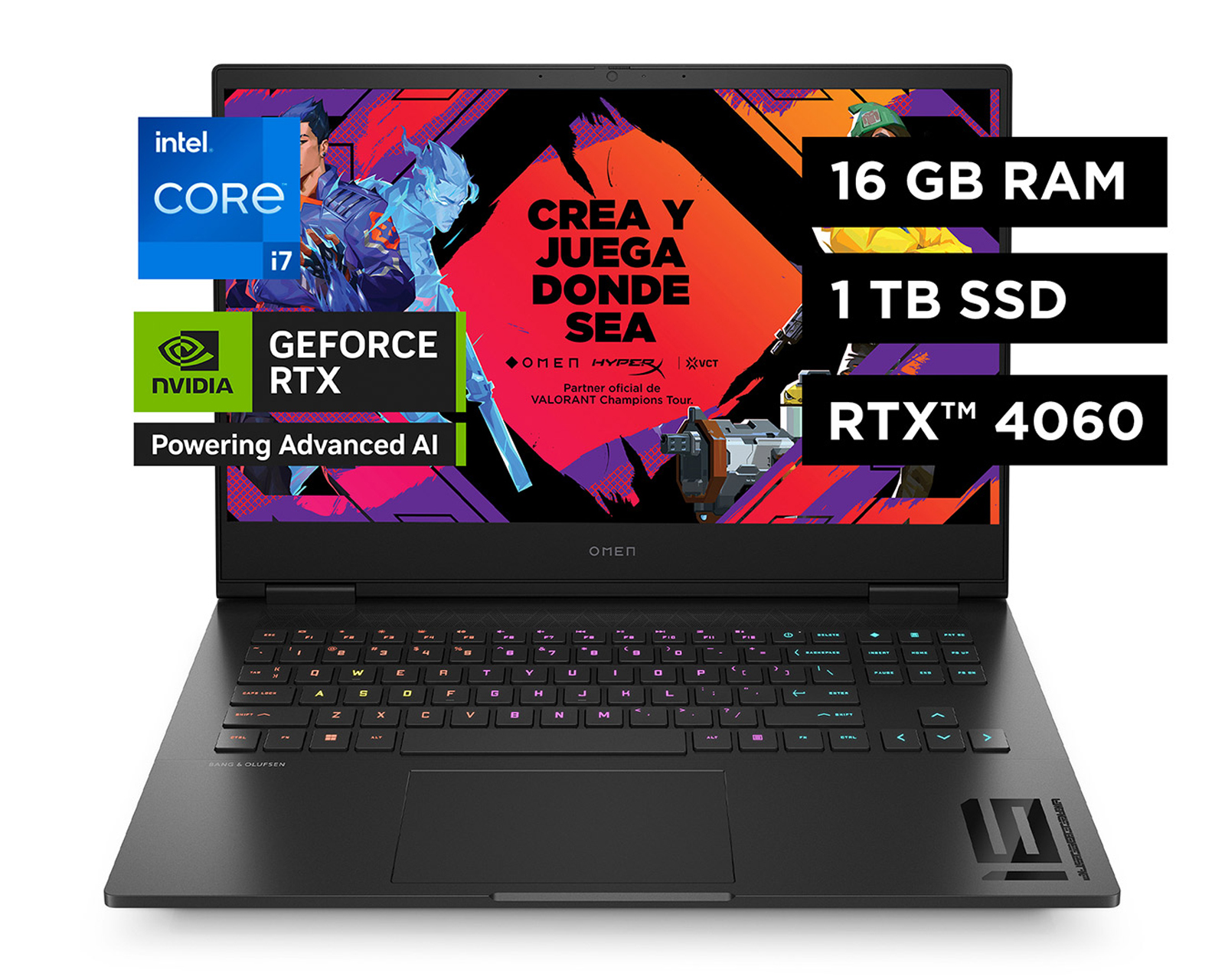 Foto 1 | Laptop Hp Omen Gaming 16-wd0012la Intel Core I7 16gb Ram gpu Nvidia  Geforce Rt 4060 1 Tb Ssd 16.1'' Fhd Windows 11 Home