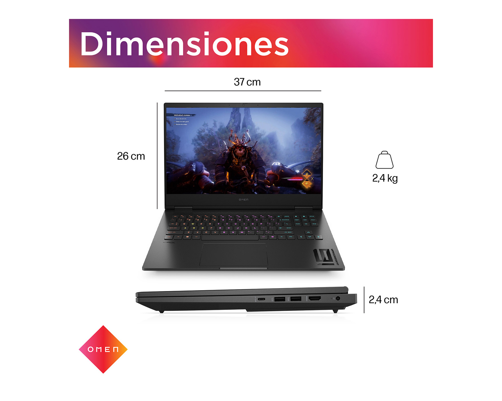 Foto 7 pulgar | Laptop Hp Omen Gaming 16-wd0012la Intel Core I7 16gb Ram gpu Nvidia  Geforce Rt 4060 1 Tb Ssd 16.1'' Fhd Windows 11 Home