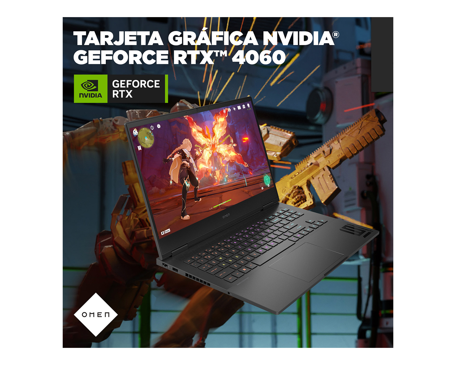 Foto 8 pulgar | Laptop Hp Omen Gaming 16-wd0012la Intel Core I7 16gb Ram gpu Nvidia  Geforce Rt 4060 1 Tb Ssd 16.1'' Fhd Windows 11 Home