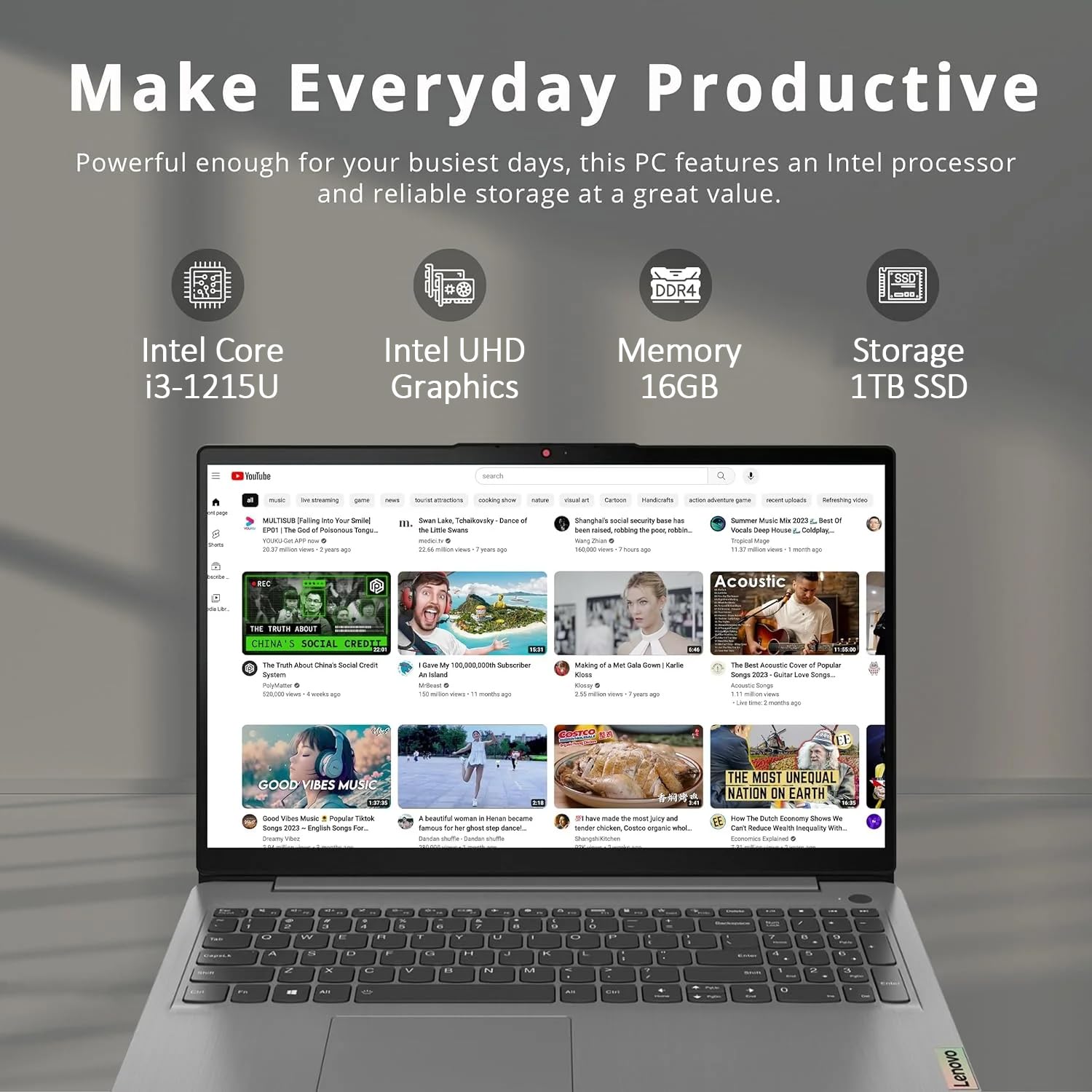 Foto 3 pulgar | Ordenador Portátil Lenovo Ideapad 1 15.6 Fhd 12.º I3-1215u Ssd De 16 Gb/1 Tb - Venta Internacional.
