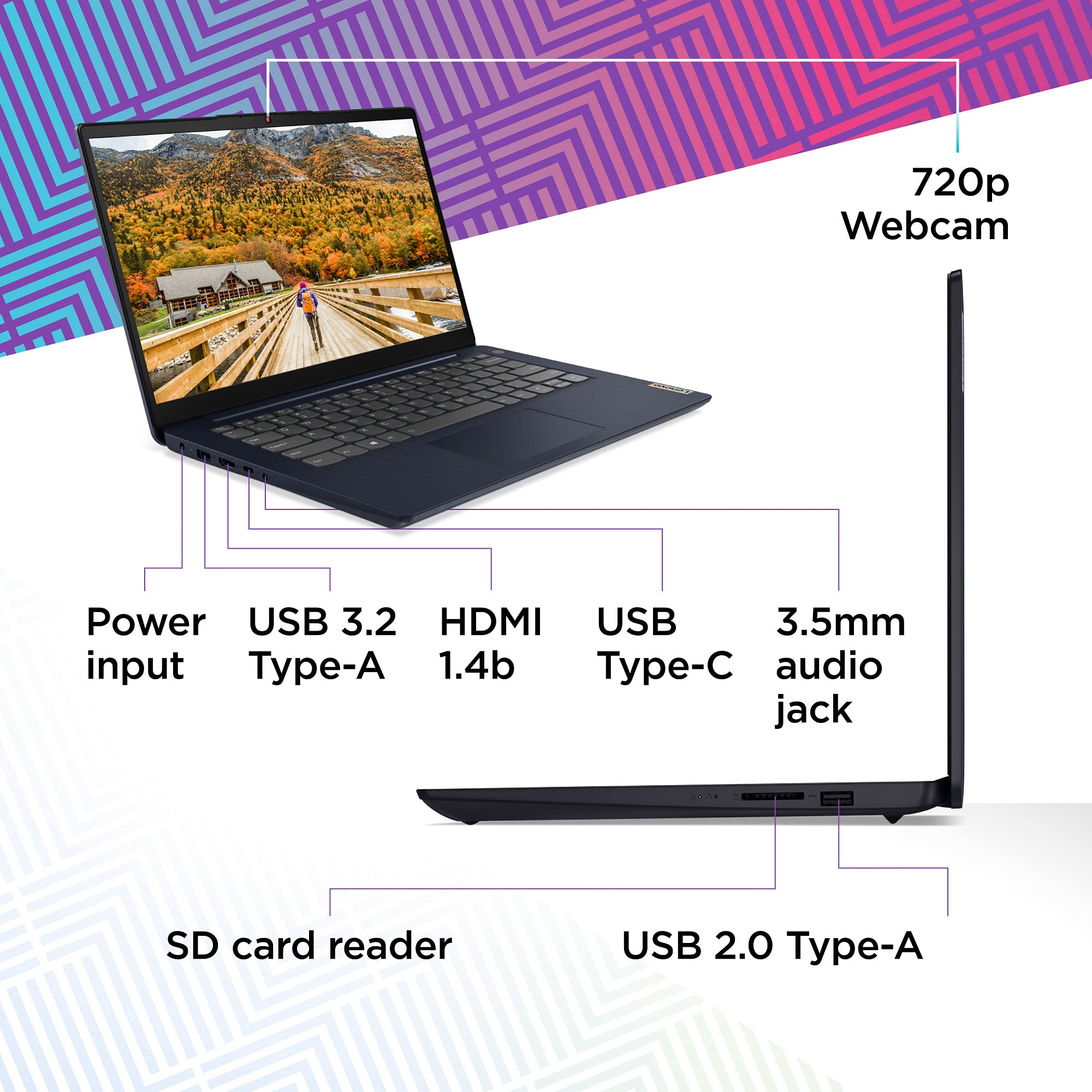 Foto 5 | Ordenador Portátil Lenovo Ideapad 3 14.0 Pulgadas Fhd Ryzen 5 5500u 8 Gb 256 Gb Ssd - Venta Internacional.
