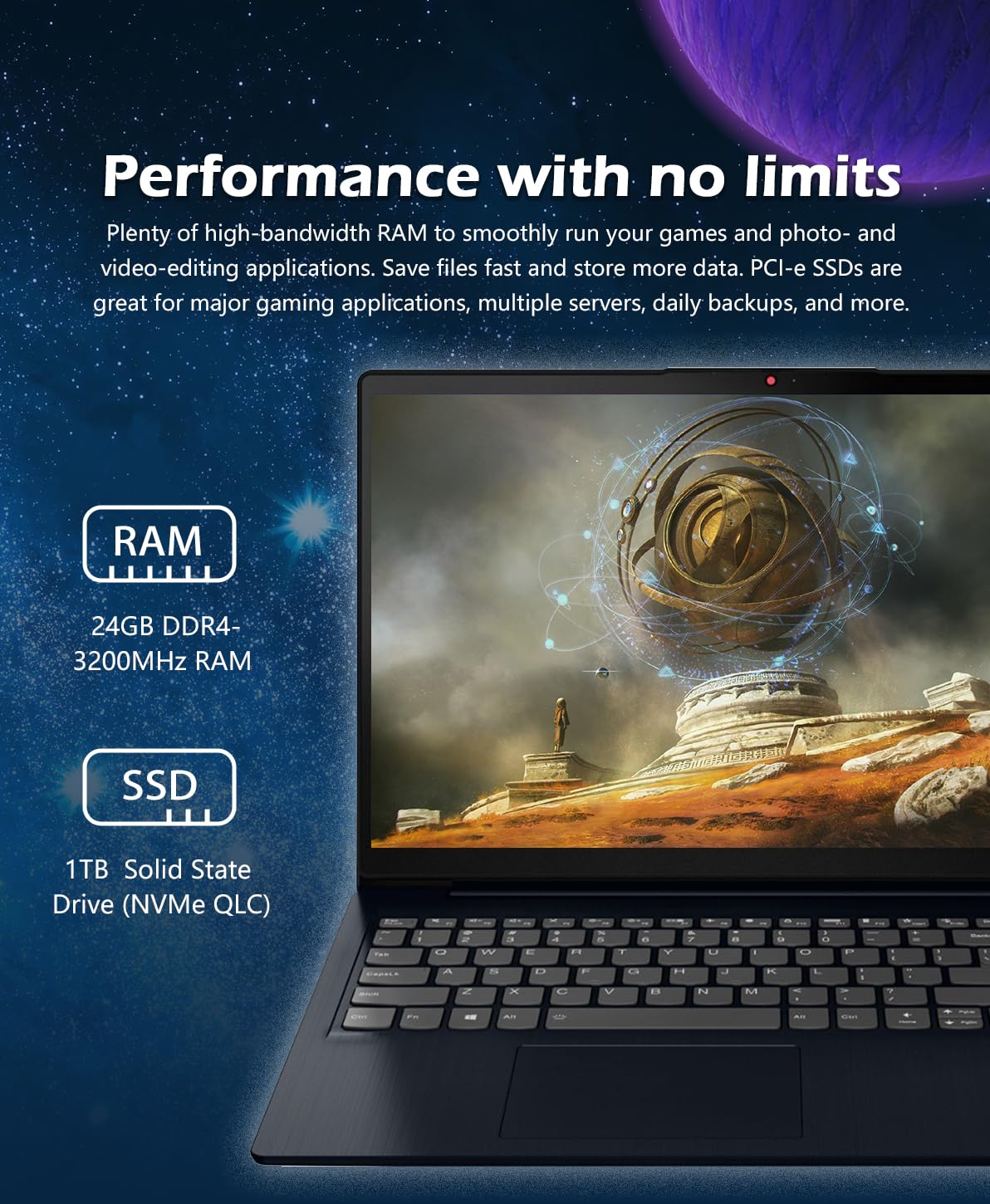 Foto 4 pulgar | Laptop Lenovo Ideapad 3i 15.6 Pulgadas 24 GB RAM 1 TB SSD Negro - Venta Internacional