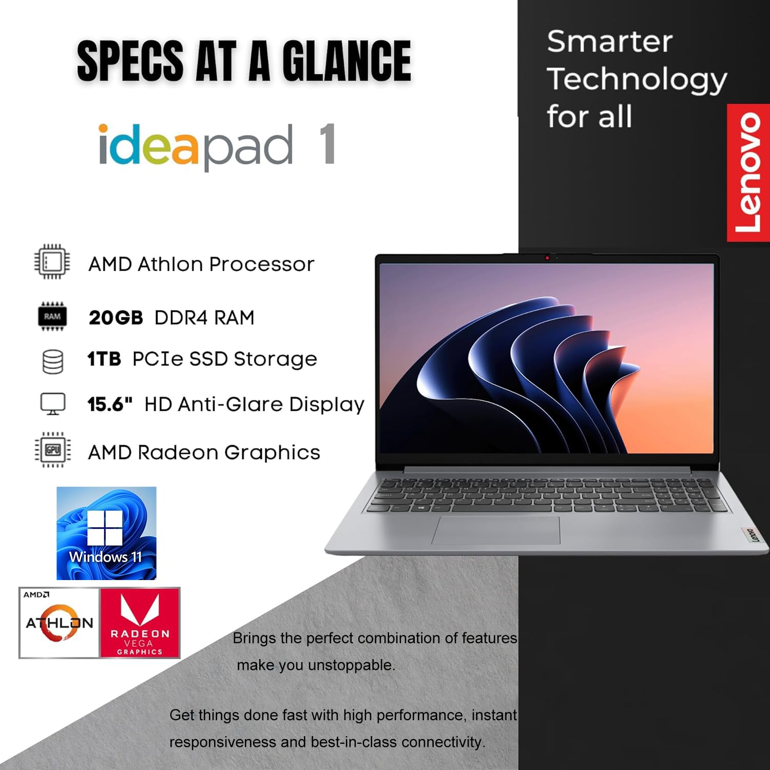 Foto 3 pulgar | Ordenador Portátil Lenovo Ideapad De 15 6 Pulgadas Hd Amd Athlon Silver 3050u De 20 Gb - Venta Internacional.