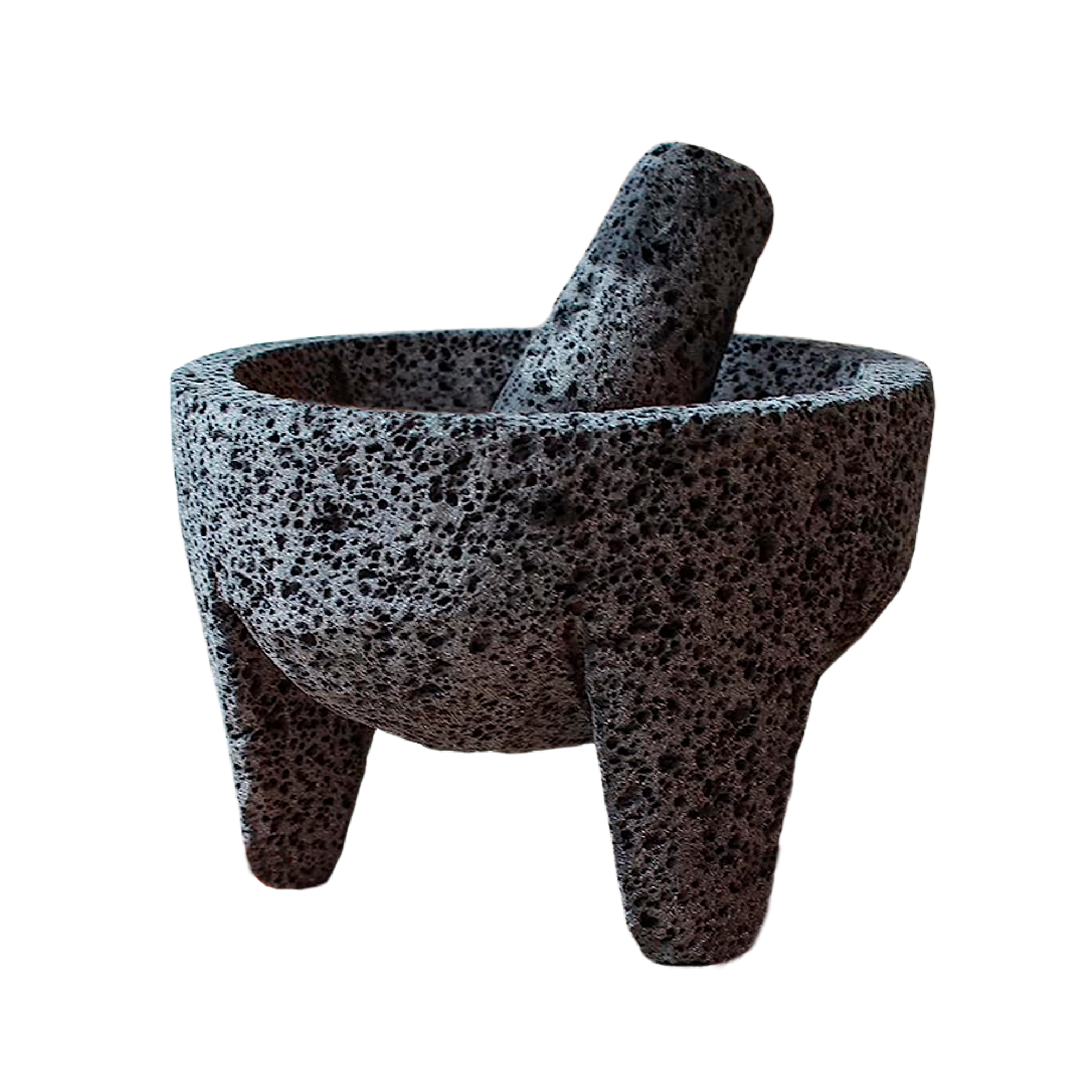 Molcajete Tradicional de Piedra Volcánica (16 cm de diámetro) + Tejolote CEMCUI