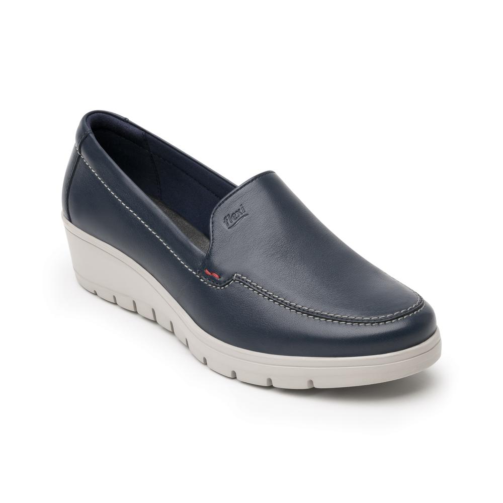 Zapato Flexi con Plataforma Casual Estilo 104806 color Azul para Mujer