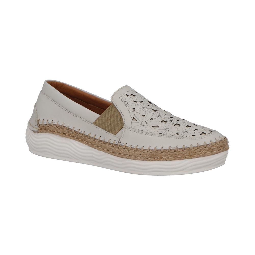 Mocasines de Piel Lobo Solo Beige para Mujer