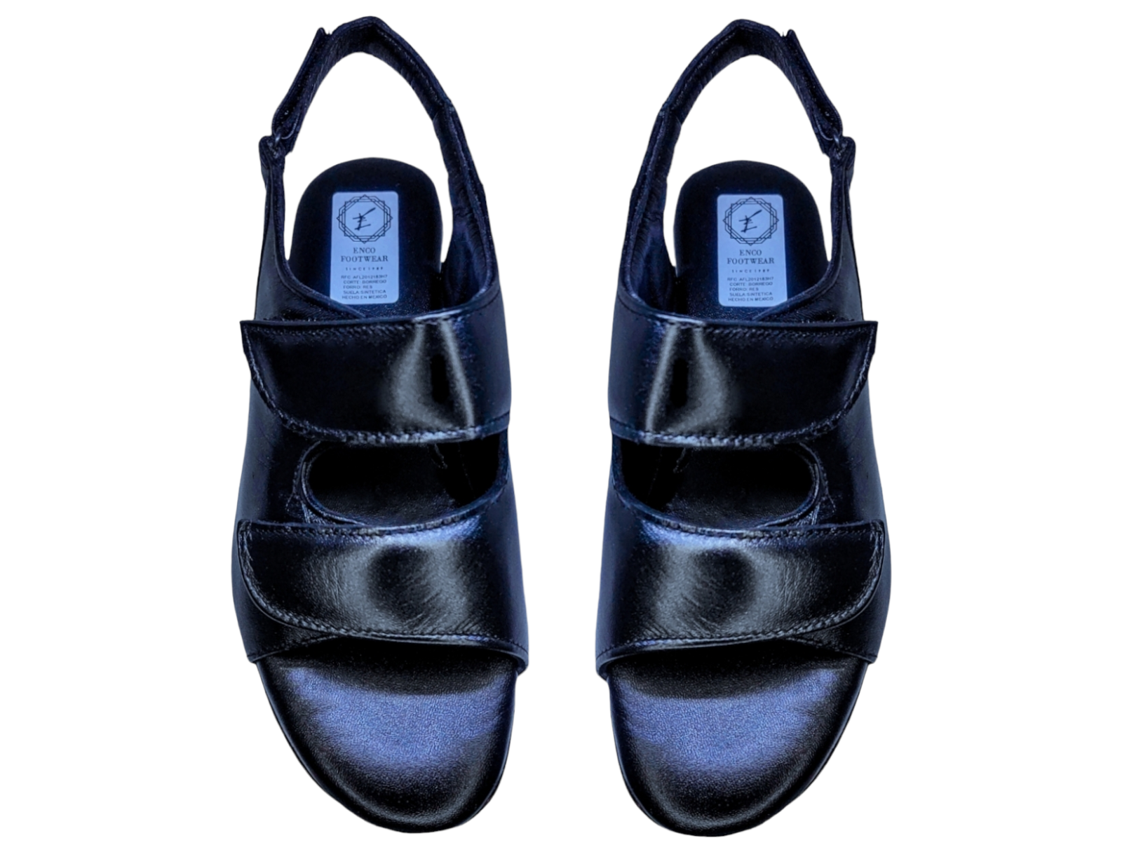 Foto 7 | Sandalias de Piel Enco Footwear Negras para Mujer