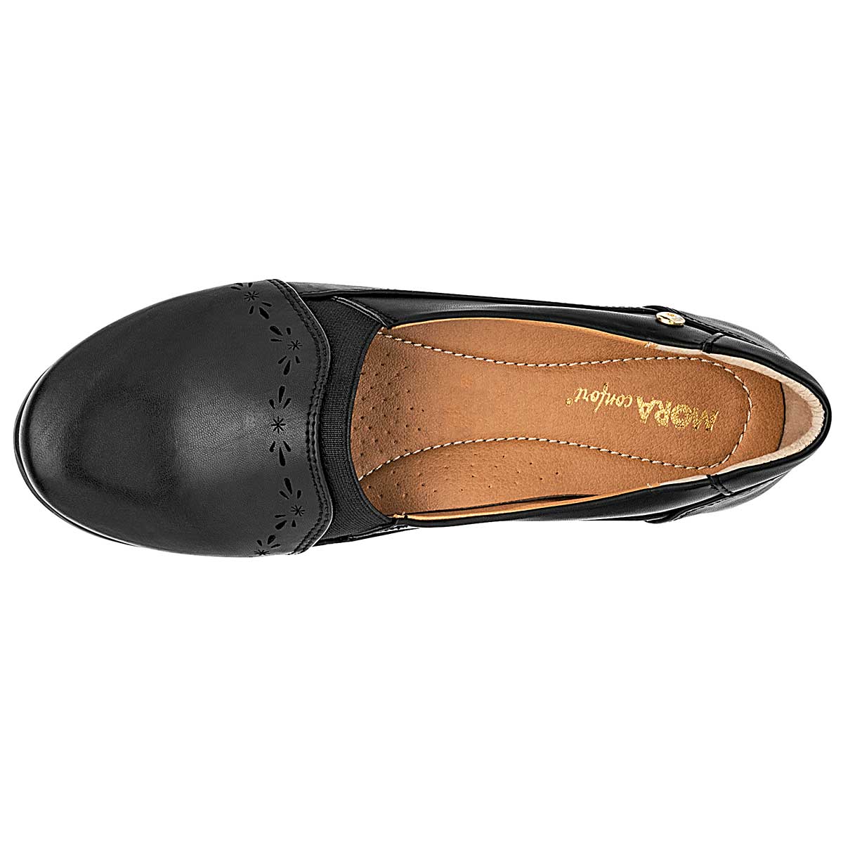 Foto 3 pulgar | Mora Confort Zapato De Horma Cómoda Para Mujer Negro, Código 109040-1