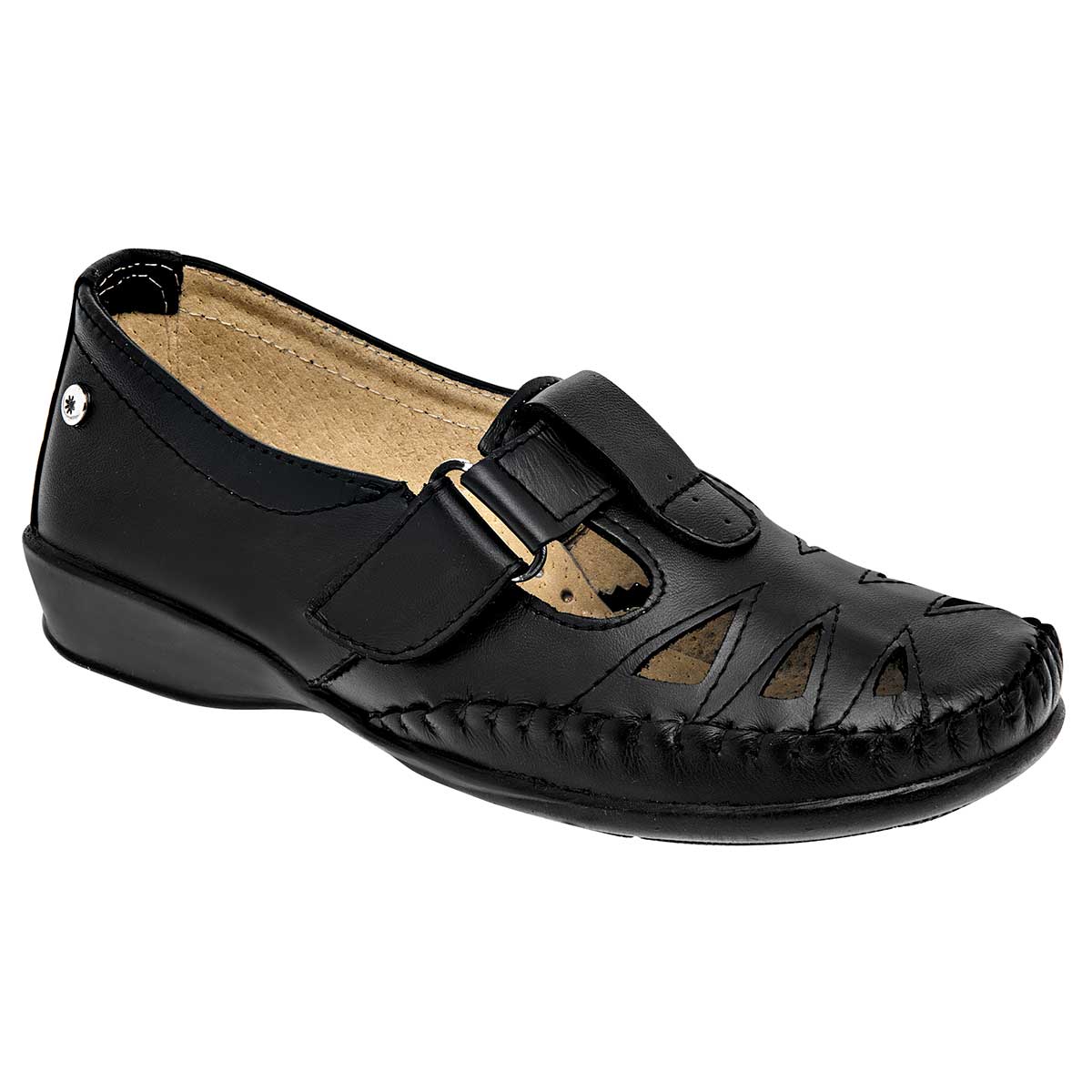 Foto 2 pulgar | Mora Confort Zapato De Horma Cómoda Para Mujer Negro, Código 102288-1