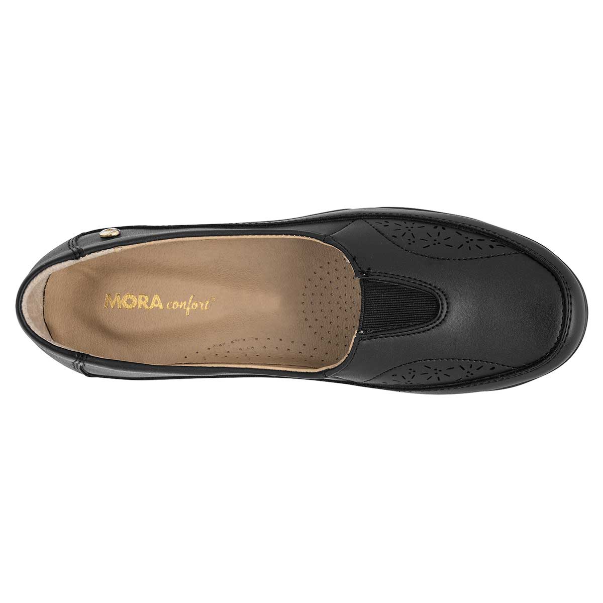 Foto 3 pulgar | Mora Confort Zapato De Horma Cómoda Para Mujer Negro, Código 104721-1