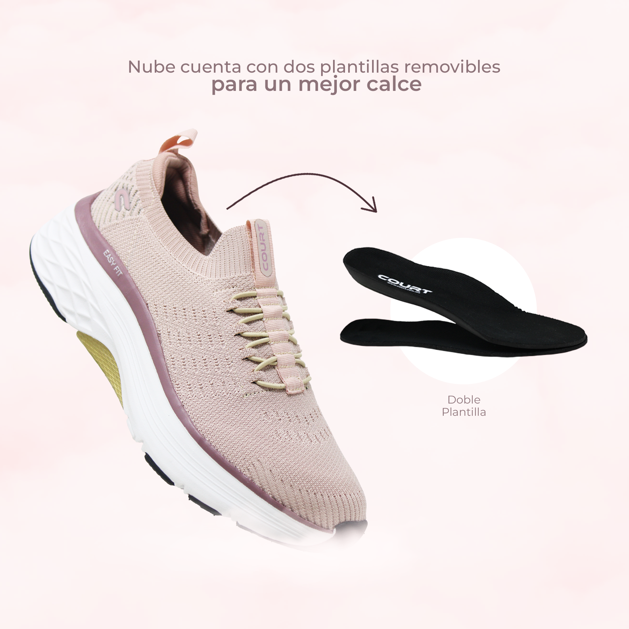 Foto 6 | Court Nube Tenis De Mujer Ultra Confort Elástico Para Mayor Comodidad