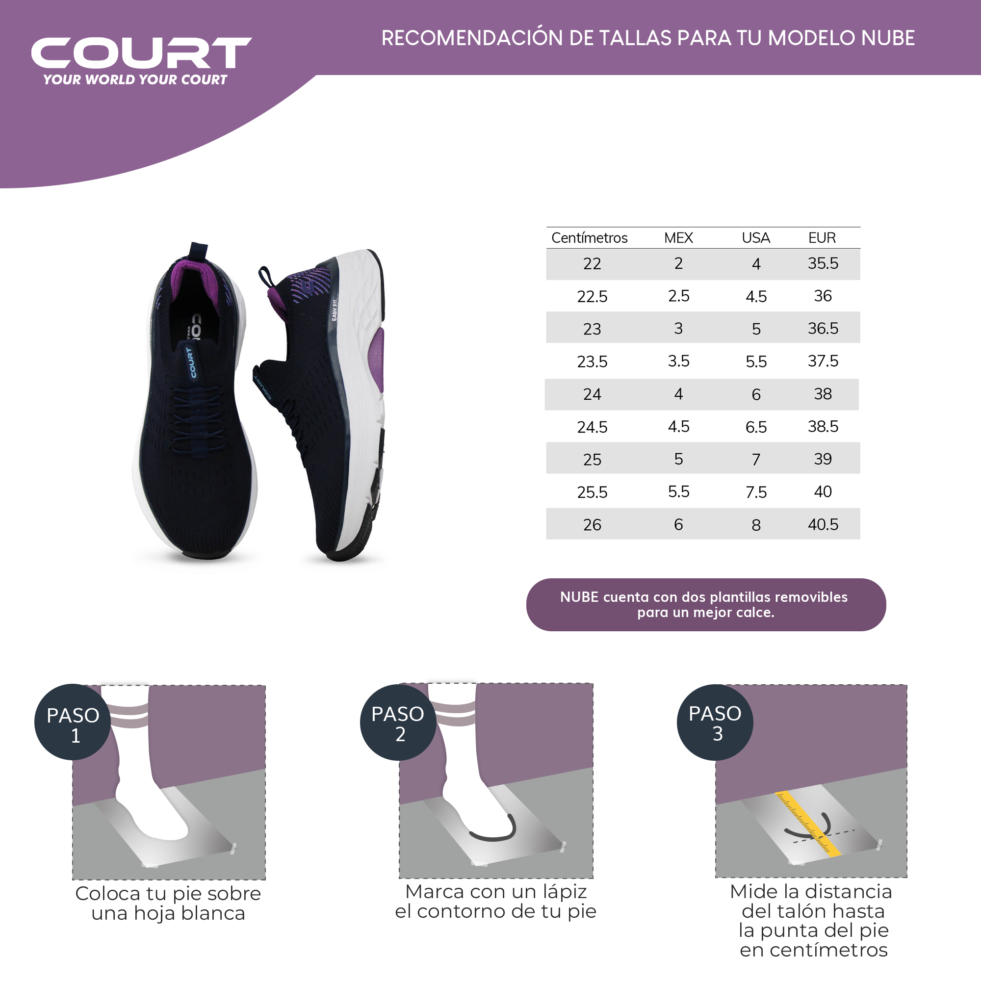 Foto 7 pulgar | Court Nube Tenis De Mujer Ultra Confort Elástico Para Mayor Comodidad