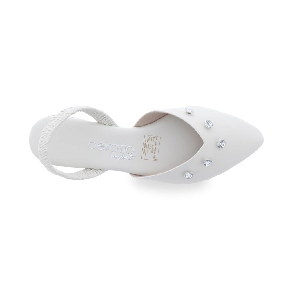 Foto 4 pulgar | Mules para Mujer Beira Rio Romina Crys Blancos