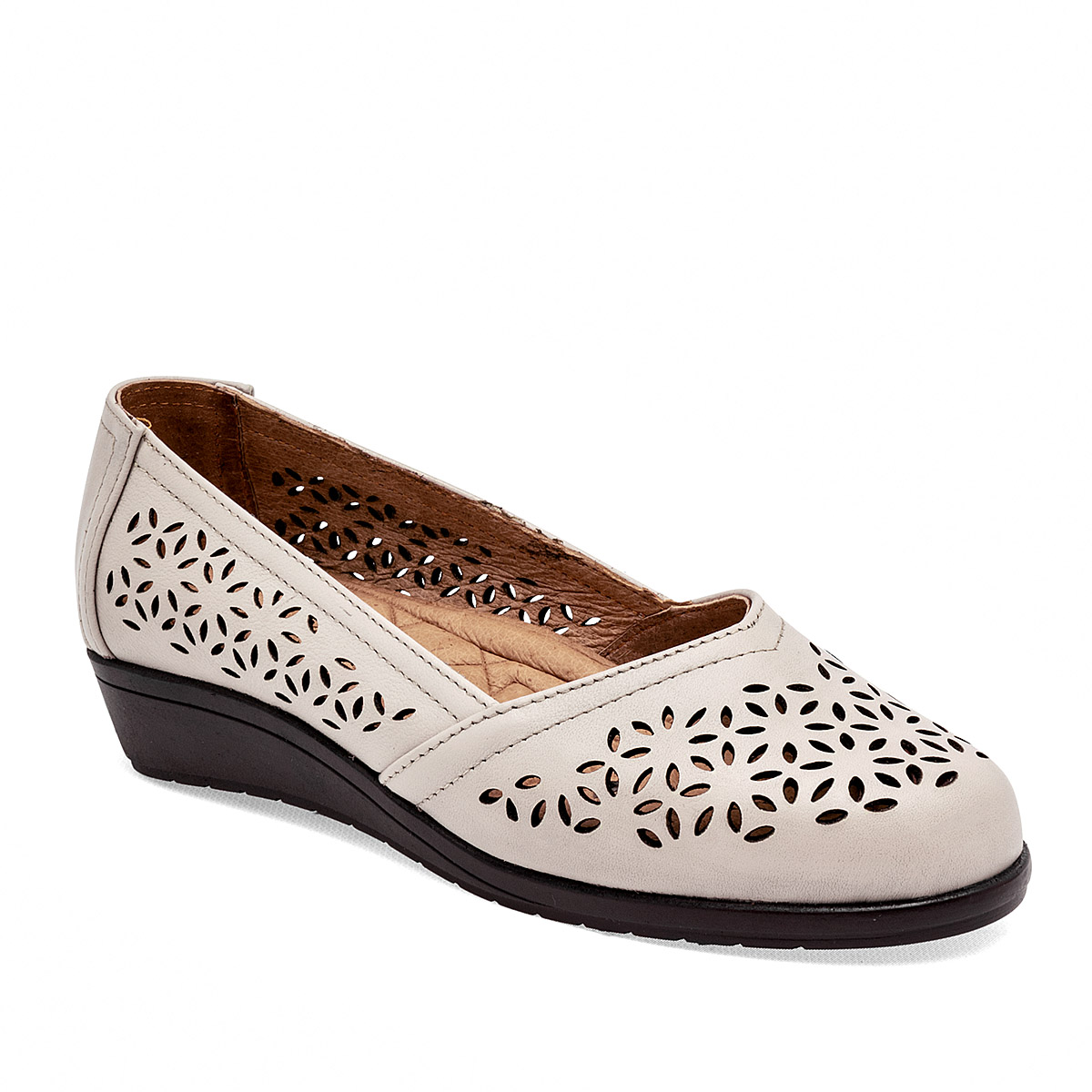 Zapato De Horma Mora Confort Cómoda Latte Código 126810-e Para Mujer