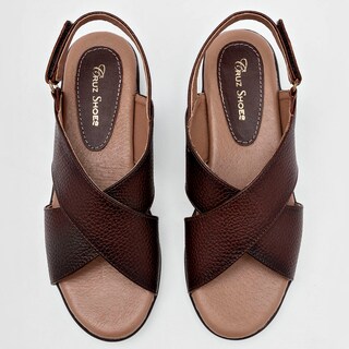Foto 3 | Zapatos de Horma Cruz Shoes 124986-e Café para Mujer