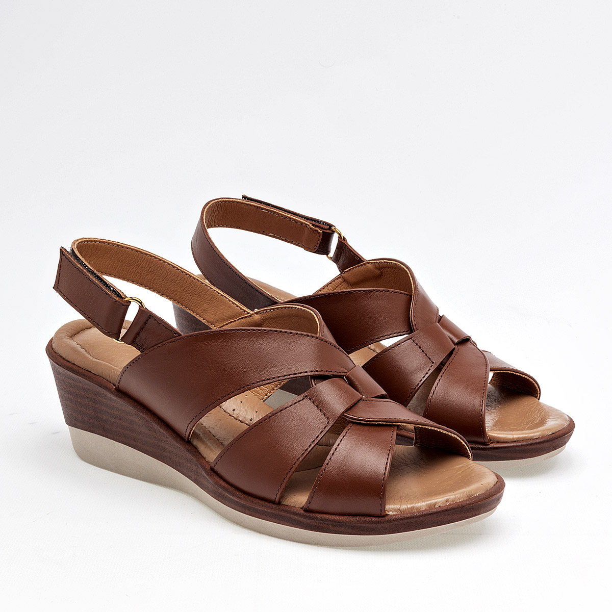 Foto 3 pulgar | Sandalias Confort Cruz Shoes Camel para Mujer