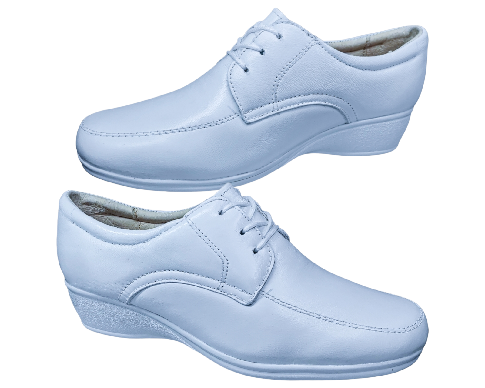 Zapatos de Enfermería de Piel en Blanco para Mujer