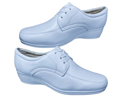 Foto 1 | Zapatos de Enfermería de Piel en Blanco para Mujer