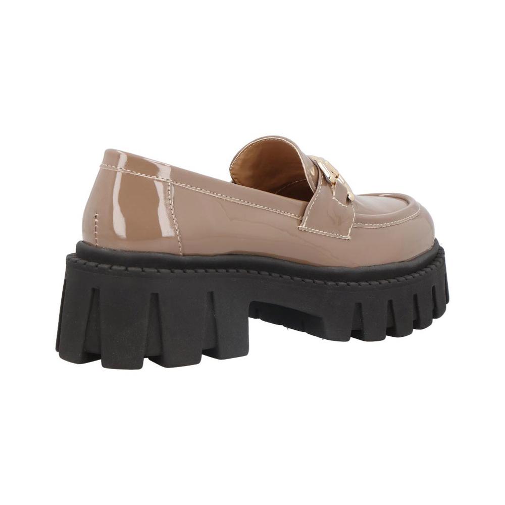 Foto 4 pulgar | Zapato Mujer Kipon Casual Plataforma Mocasin Chunky Hebilla Cafe