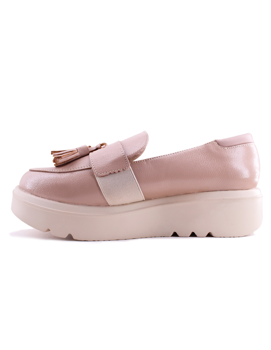 Foto 6 pulgar | Mocasín Manet Casual De Piel Para Mujer Rosa Con Plataforma Cómoda