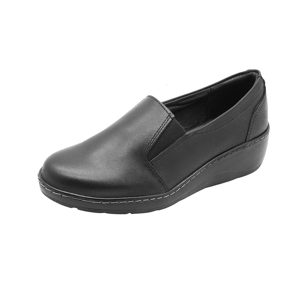 Foto 4 | Zapato Piso Confort Para Mujer Piel Color Negro Suavecito Negro