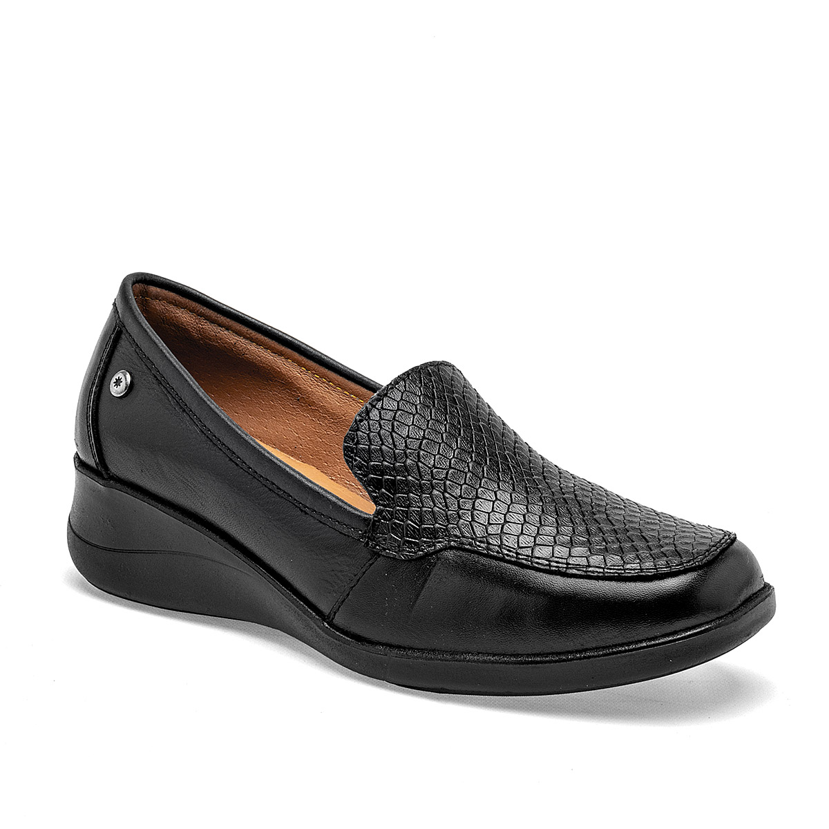 Foto 2 pulgar | Mora Confort Zapato De Horma Cómoda Para Mujer Negro  Piel De Borrego