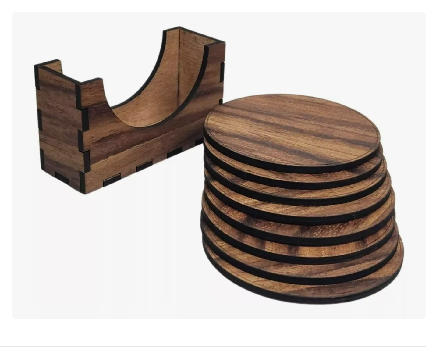 Portavasos De Madera De Triplay De Parota 12 Piezas Xtellar