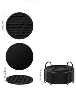 Foto 4 | Portavasos Antideslizantes 8 Unidades Color Negro + Termo Güish Gratis