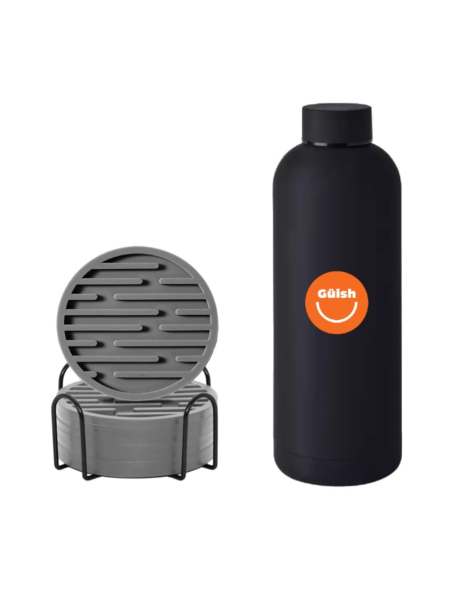 Portavasos Antideslizantes 8 Piezas Gris + Temo Güish