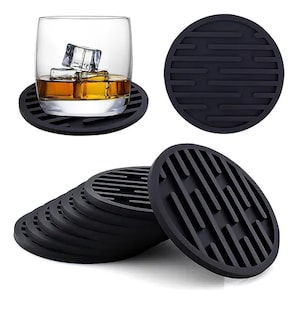 Foto 1 | 8 Xtellar Portavasos Para Mesa De Silicona Posavasos Negros Grandes