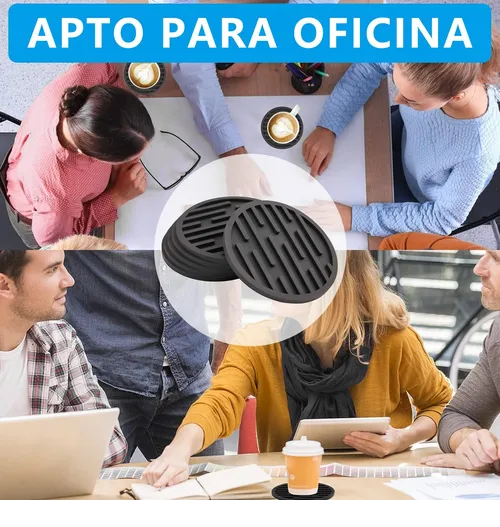 Foto 4 pulgar | 8 Xtellar Portavasos Para Mesa De Silicona Posavasos Negros Grandes
