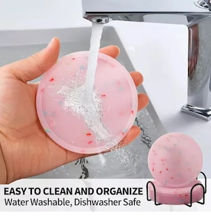 Foto 4 | Xtellar A1 6 Piezas Portavasos Posavasos Con Soporte Redondo Silicona Color Rosa